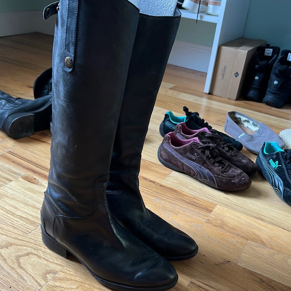 Sam Edelman, black, leather riding boot